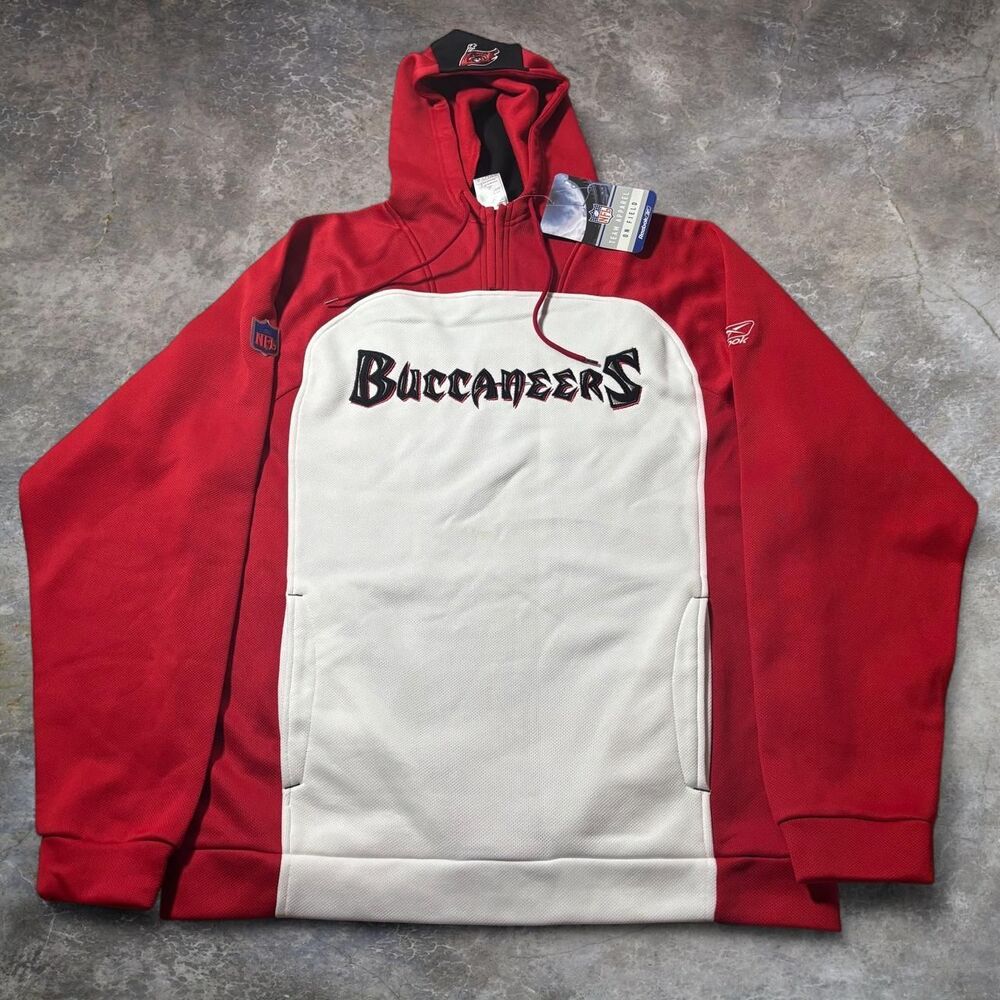 Reebok Men's Red and White Hoodie